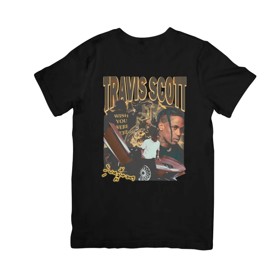 Camisa Premium Travis Scott Wish You Were Here Blusa Unissex Camiseta 100% Algodão