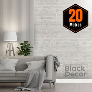 Papel de Parede PREMIUM 3D 5 Metros x 45cm Tijolo Cinza Autoadesivo Sala, Quarto, Escritório em Oferta na Shopee