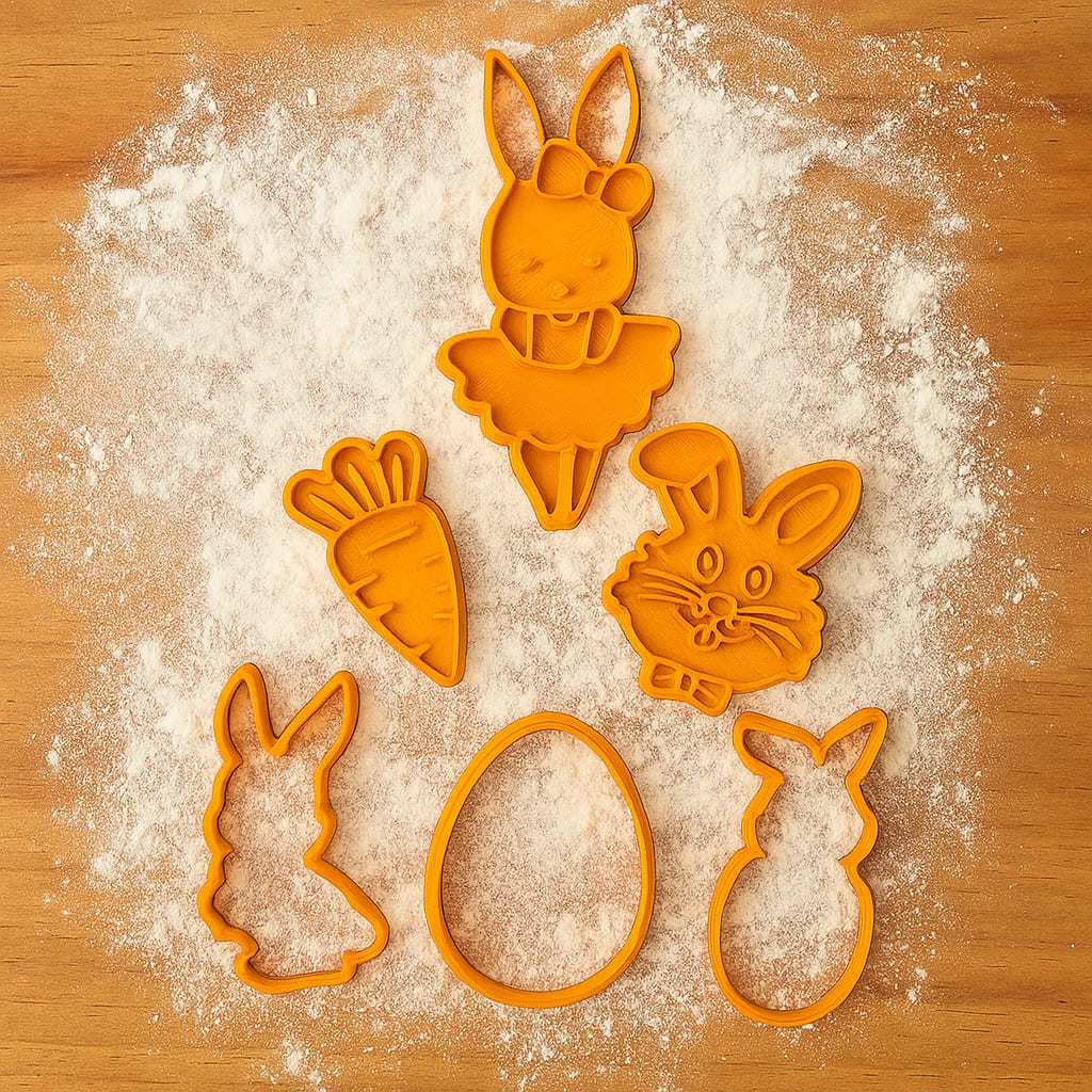 Kit Cortador Páscoa Confeitaria Coelho Ovo Cenoura Biscoito Bolacha Festa Doçura Criatividade Decoração Temática Lar