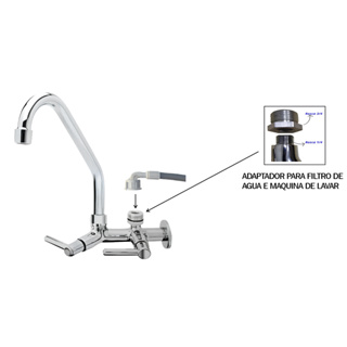 Torneira Com Adaptador Filtro e Maquina De Lavar Torneira De Parede Cromada em Oferta na Shopee