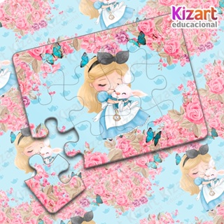 Lembrancinha Escolar Educativa Quebra Cabeça Festa Infantil 12 Peças Tema Alice No País das Maravilhas Baby em Oferta na Shopee
