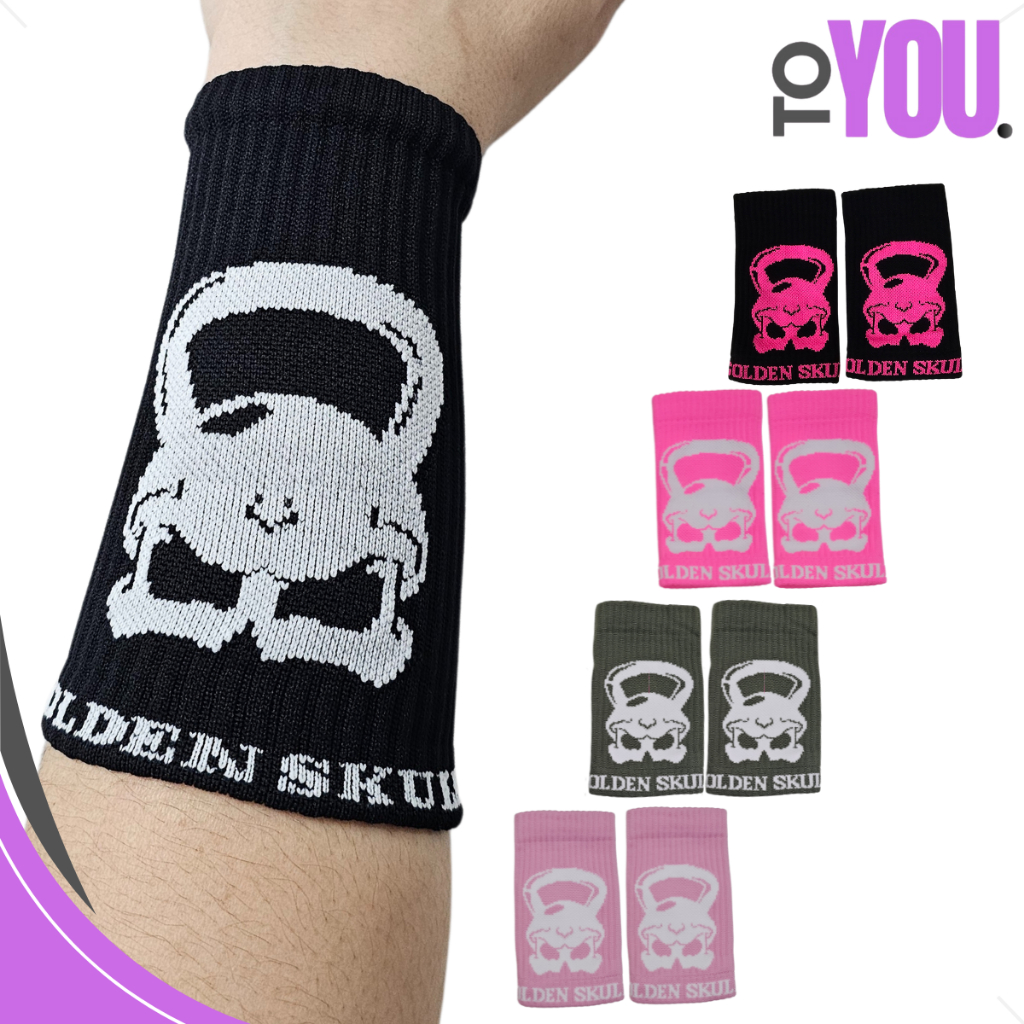 Munhequeira de Suor Canelada Golden Skull Lançamento em Oferta na Shopee