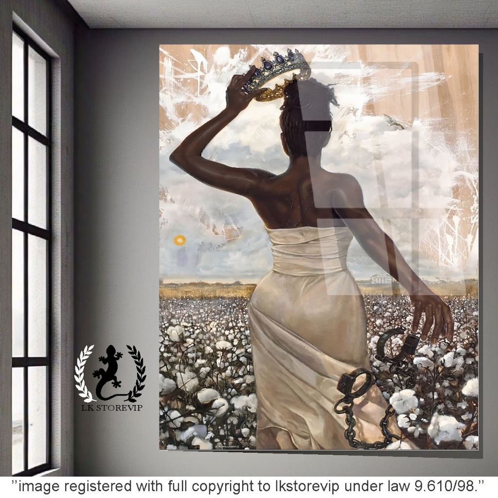 Quadro Decorativo Liberdade Mulher Africana 70x50 sala quarto escritorio