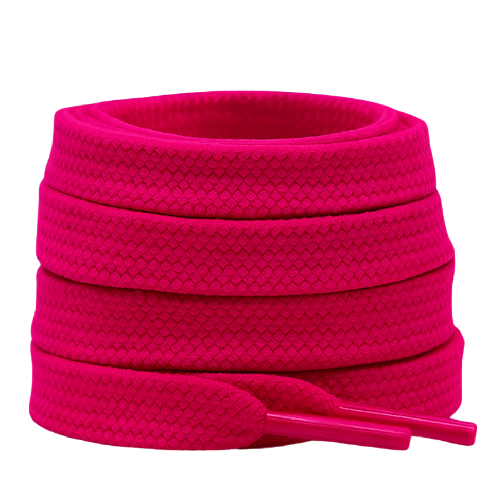 Par de Cadarço Achatado C8 Rosa Choque 120cm Para Casaco Blusa Capuz Calça Bermuda Saia Sunga Par