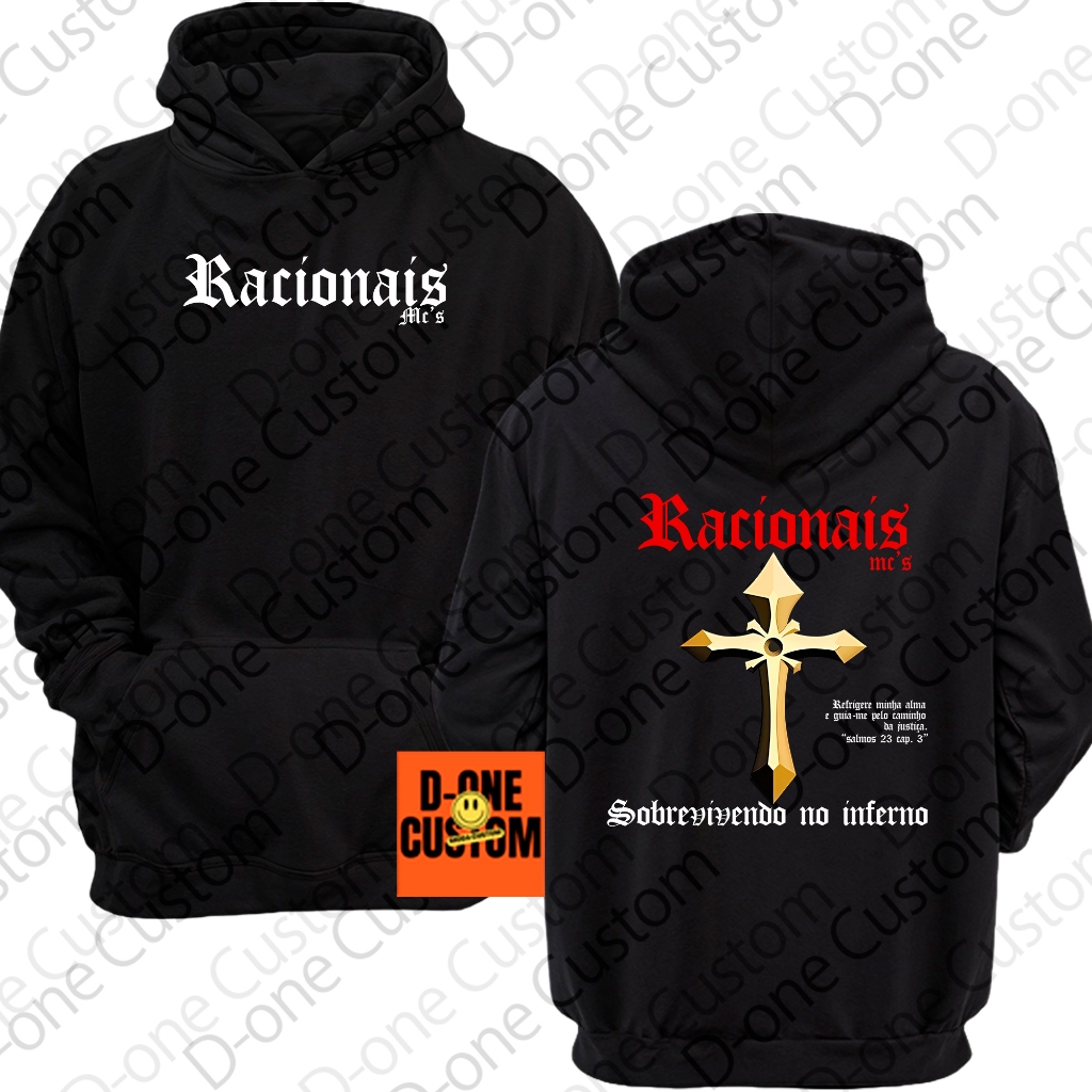 Moletom Blusa de Frio Racionais MC's Álbum Mano Brown Hip-Hop Confortável Com Capuz Rap Cria Quebrada