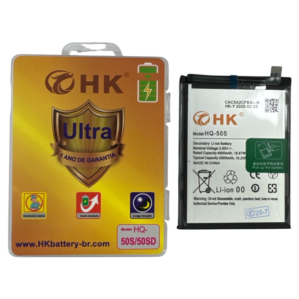 Bateria HQ-50S/50SD Compatível A02S /A03S/A03CORE/A04 /A04E/A14 4g Alta Capacidade + Maior Duração!