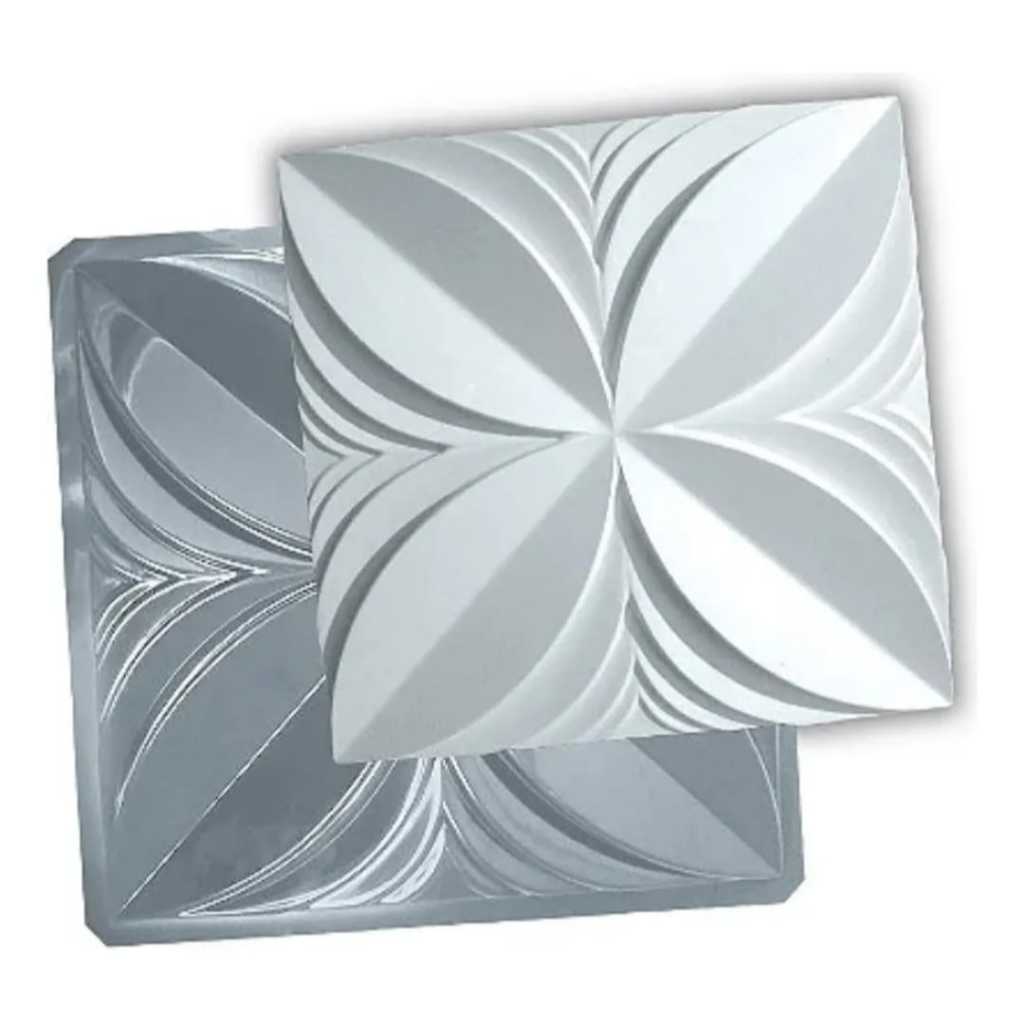 Molde Forma ABS Parede 3D Placa Pétala Luxo 40x40cm Gesso Cimento Cd100