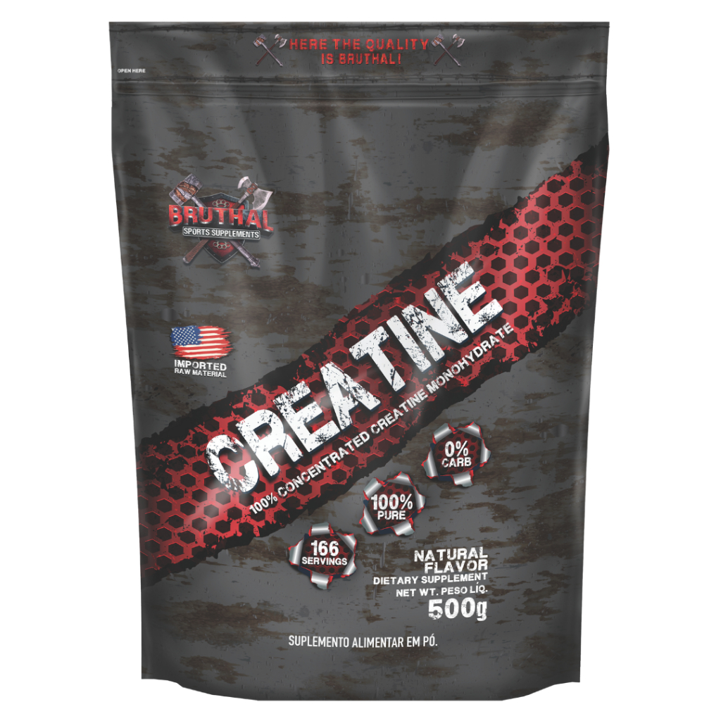 Creatina Monohidratada 100 Pura Refil 500g Bruthal Sports