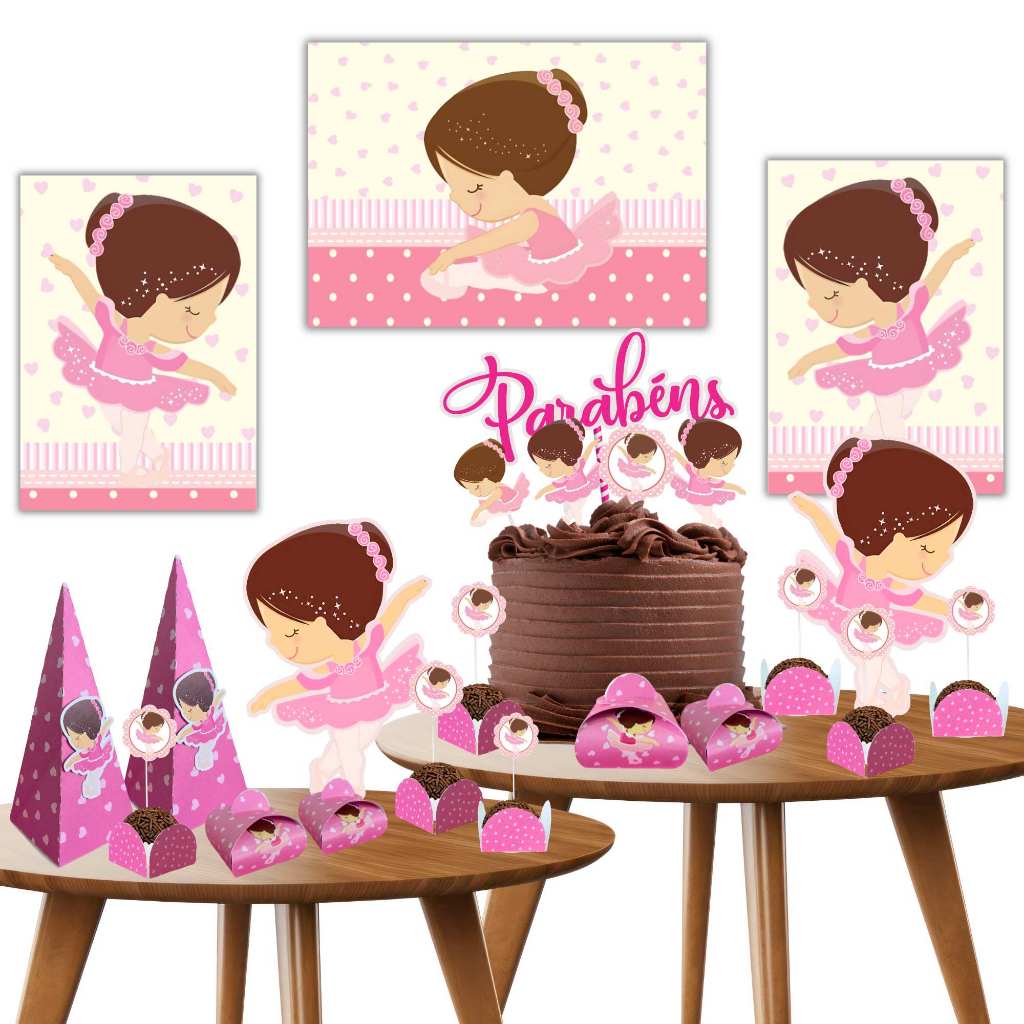 Kit Lembrancinha Bailarina Festa Infantil Aniversário Decoração