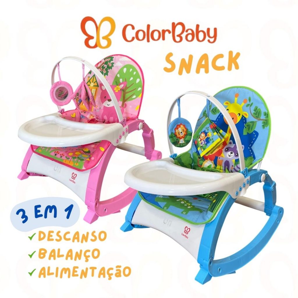 Cadeira de Bebê 3 em 1 Balanço, Descanso e Alimentação com Vibração, Música e Ajuste de Al...