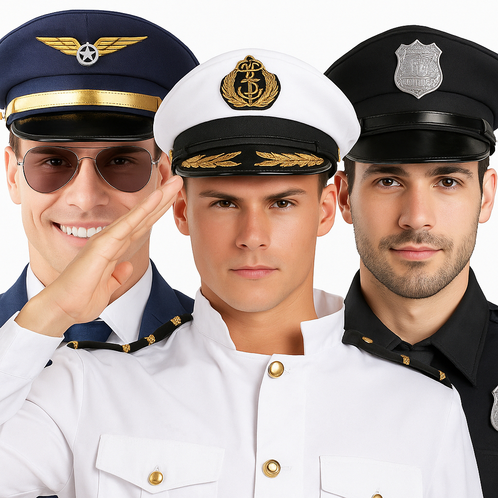 Chapéu Quepe Fantasia Polícia Marinheiro Aeronáutica Adulto Festa Temática Cosplay Fantasia