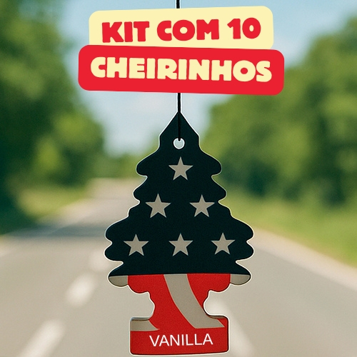 10 Cheirinhos Carro Baunilha Vanilla Odorizador Elimina Odores Aroma Suave Longa Duração Veículos