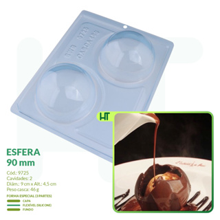 Forma Esfera de 90mm BWB 9725 - Forma Especial 3 Partes - Sobremesa com Sorvete - Brigadeirão em Oferta na Shopee
