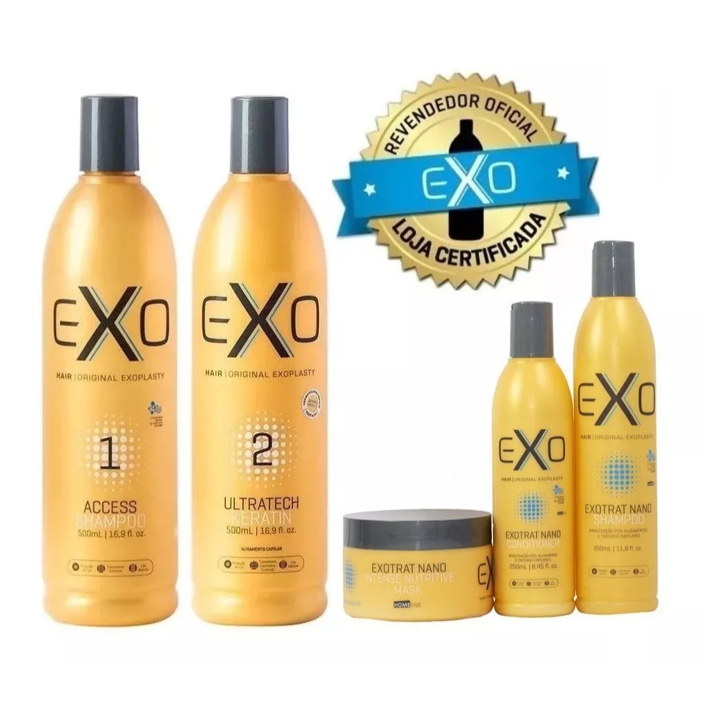 Exo Hair Alisamento Exoplastia Capilar 500ml +kit Manutenção