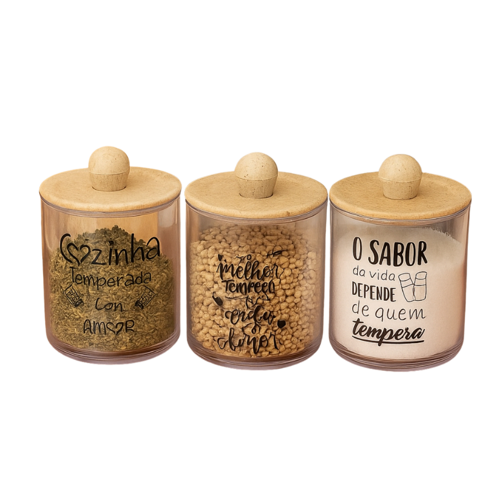 Conjunto com 6 Porta Temperos Personalizados em Oferta na Shopee
