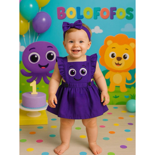 Jardineira Infantil Saia Romper BoloFofos Body Menina Bebê em Oferta na Shopee