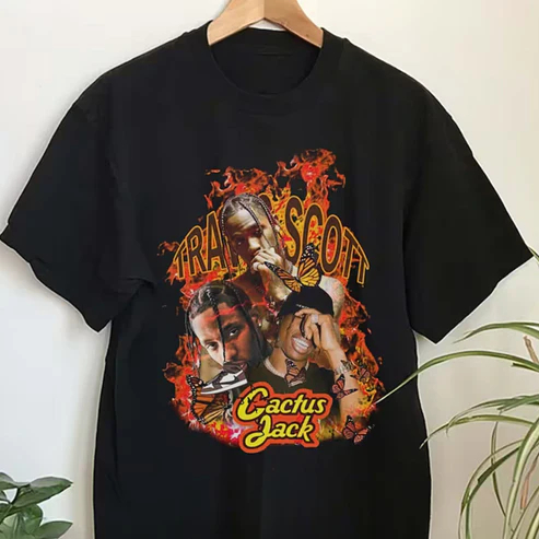 Camisa Premium Travis Scott Cactus Jack Graphic Blusa Unissex Camiseta 100% Algodão