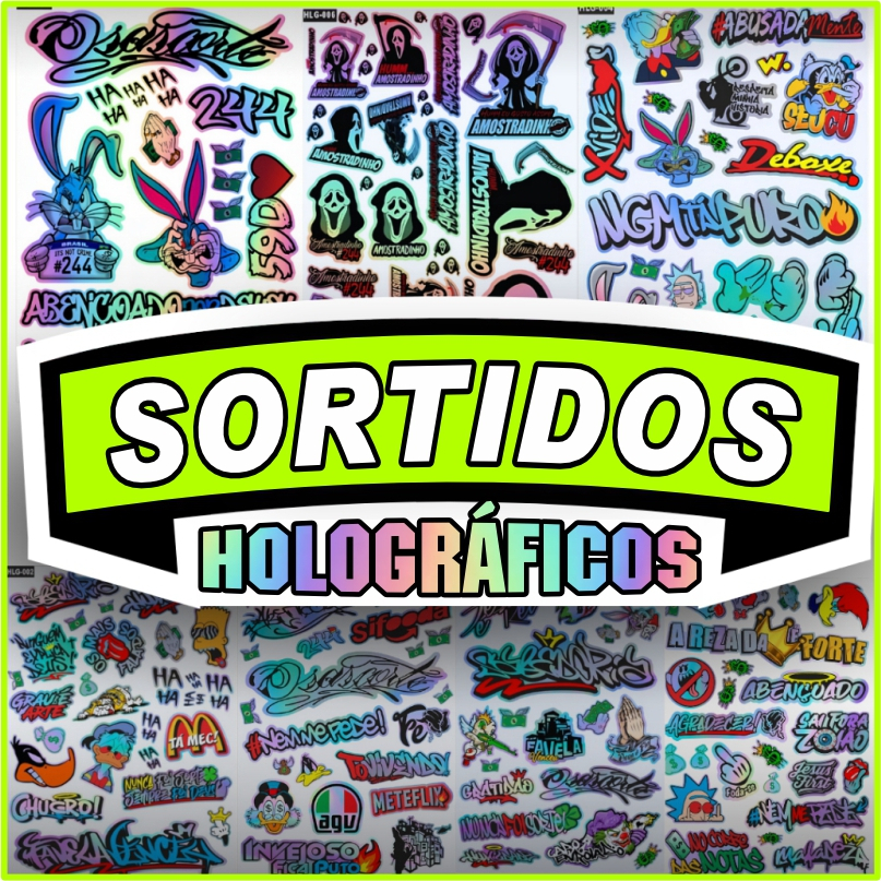 Kit +40 Adesivo Holografico Pernalonga Hum Amostradinho 244 Osascorte  Super Prova D'Água em Oferta na Shopee