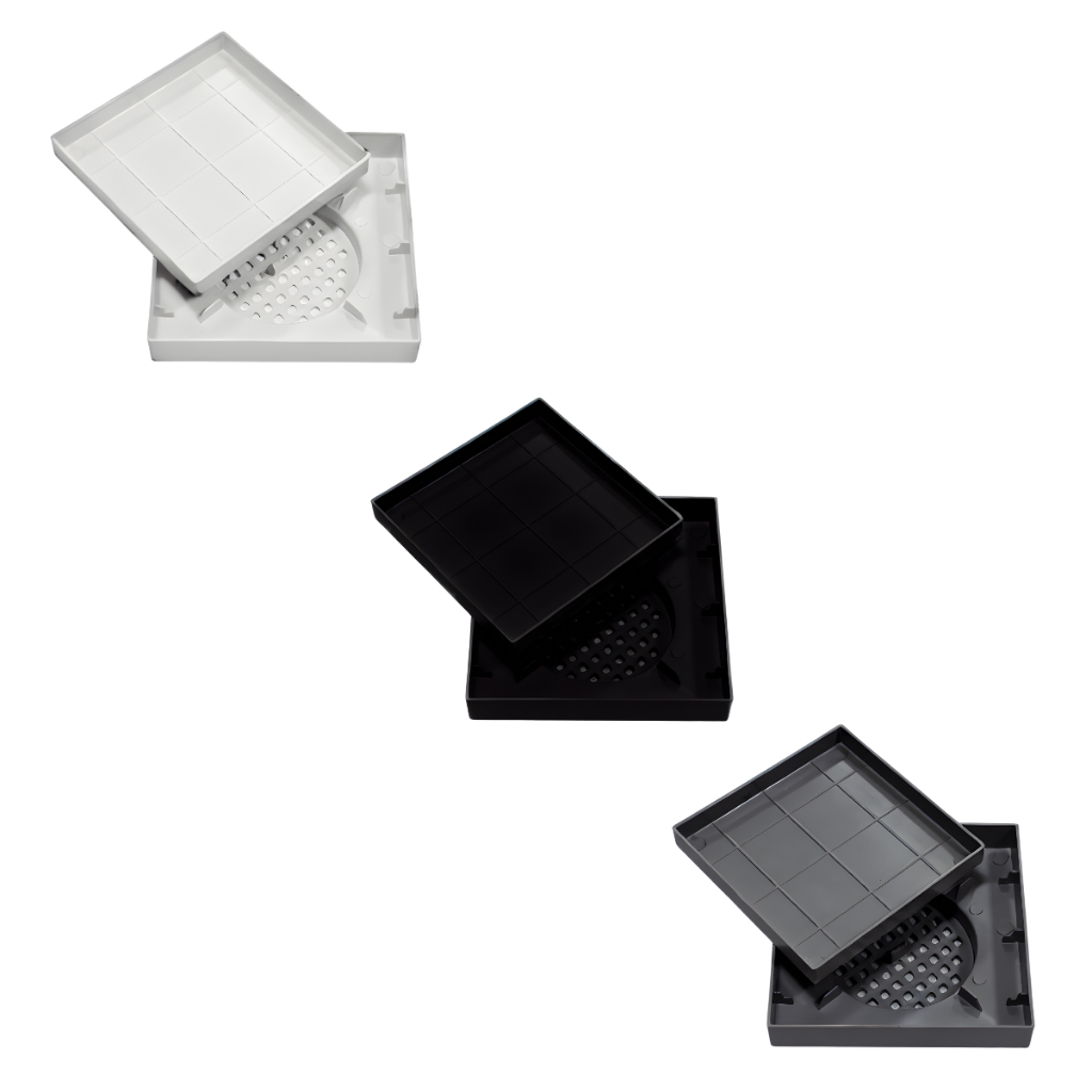 Ralo Plástico Quadrado 10x10 Grelha  Ecologica Anti Inseto Seca Piso e Porcelanato Fácil Instalar