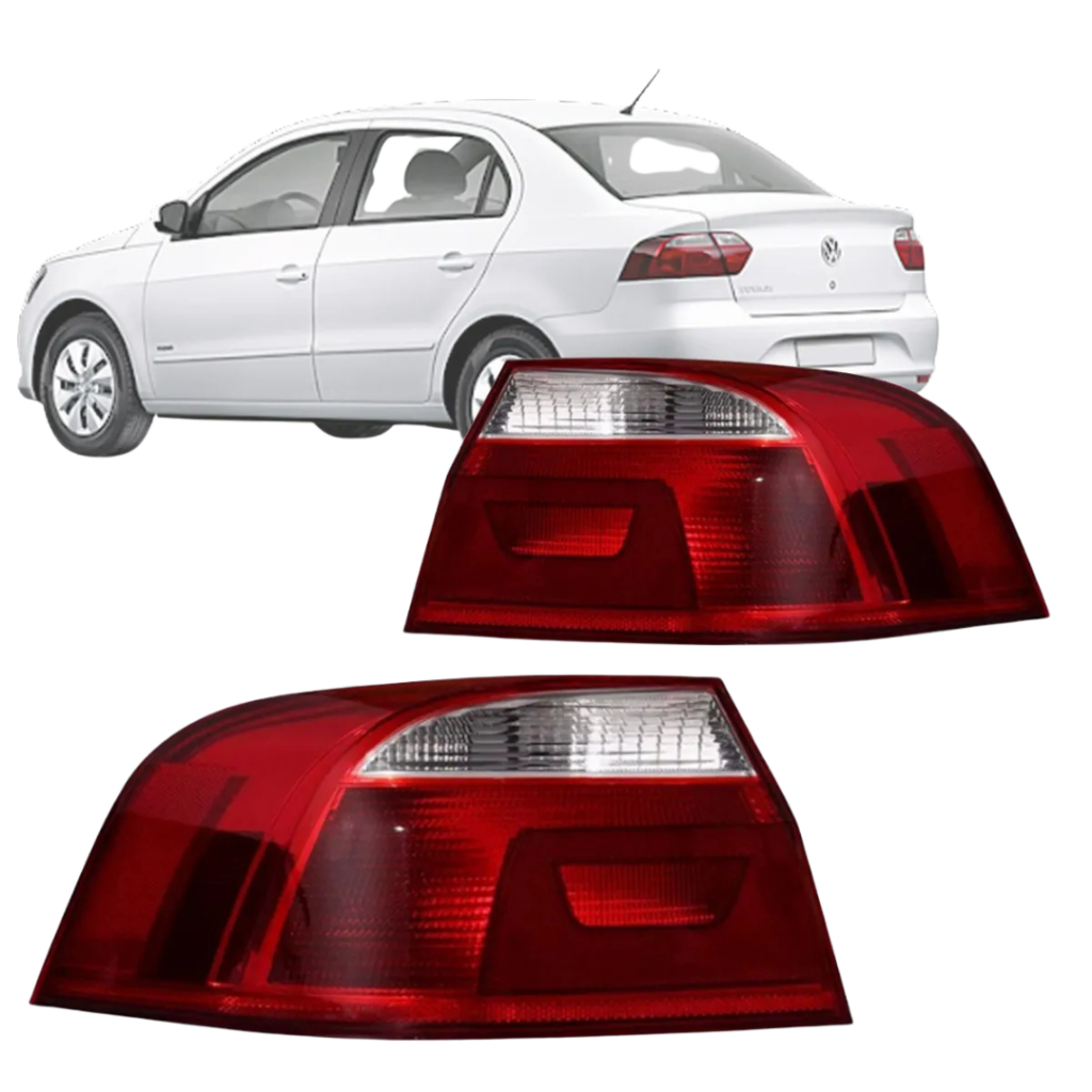 Par Lanterna Traseira Voyage G6 G7 2013 2014 2015 2016 2017 2018 2019 2020 2021 2022 2023 Bicolor com Ré Cristal