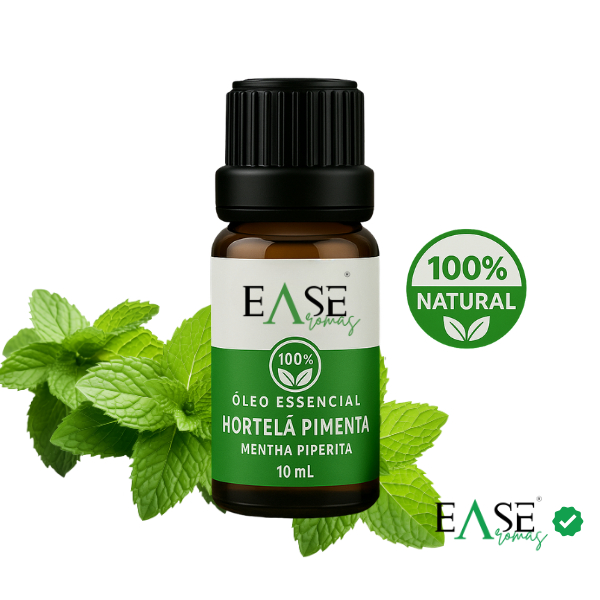 Óleo Essencial de Hortelã-Pimenta 100% Puro – Refrescante, Energizante | Ease Aromas 10ml