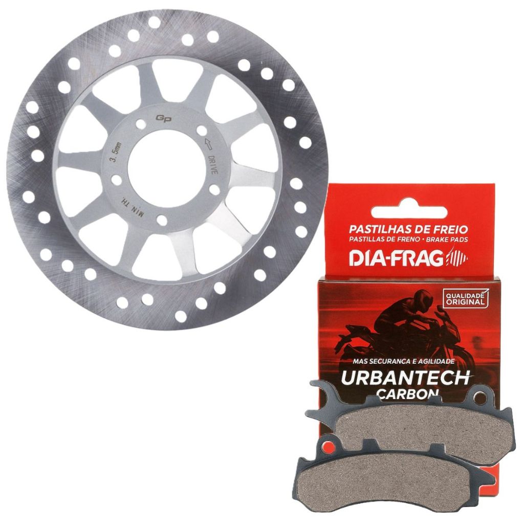 Disco de Freio Dianteiro Nxr 160 Bros 2018 A 2026 Combi Brake + Pastilhas Diafrag em Oferta na Shopee