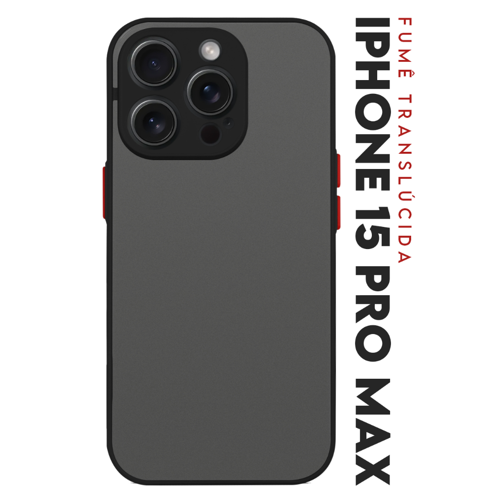 Case Capinha Case Anti Impacto Space Acrílico Translucida Fumê Protetora para IPhone 15 Pro Max tela 6.7 pol