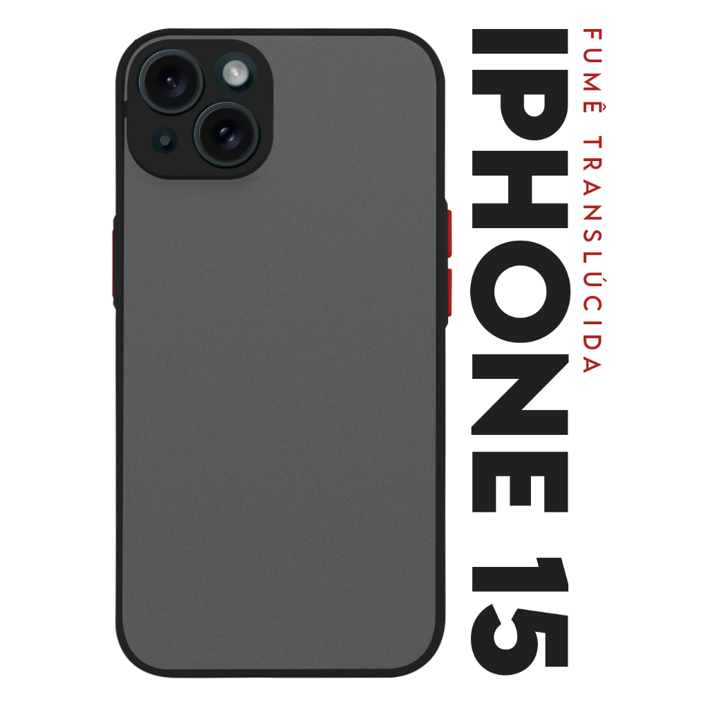 Case Capinha Case Anti Impacto Space Acrílico Translucida Fumê Protetora para IPhone 15 tela 6.1 pol
