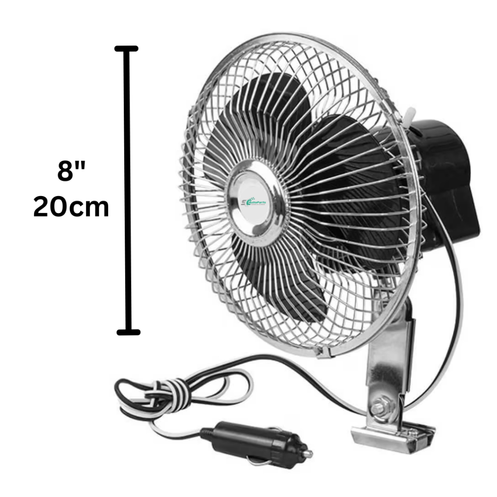 Ventilador 12v ou 24v Ultra Silencioso Potente Carro Van Motor Home Ônibus 12V ou 24V 6" ou 8"