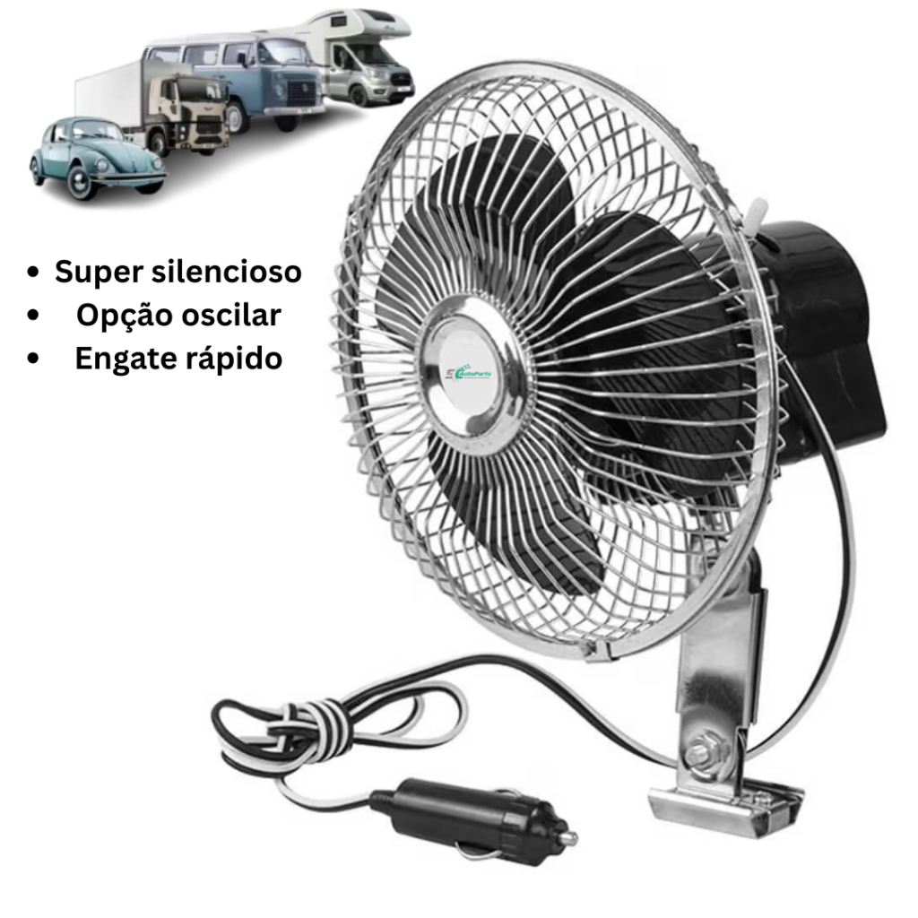 Ventilador 12v ou 24v Ultra Silencioso Potente Carro Van Motor Home Ônibus 12V ou 24V 6" ou 8" em Oferta na Shopee