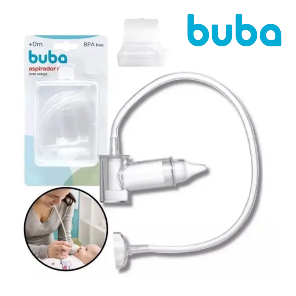 Aspirador Nasal desentupidor bebê infantil Com Estojo Sucção Com Ponta Original Buba nariz entupido