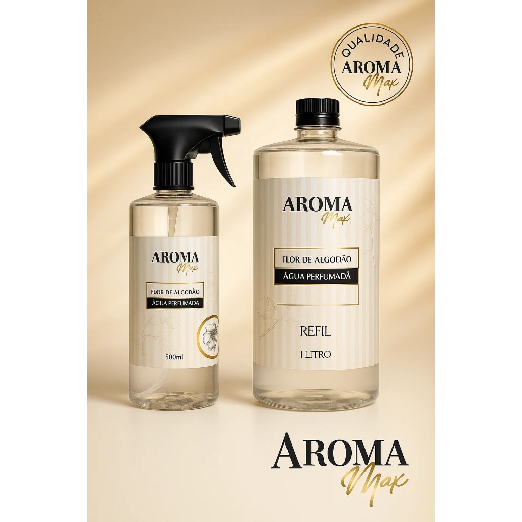 Kit Água Perfumada Flor de Algodão 1,5 Lts  Residencial p/ Roupas, Tecidos, Ambientes - Aroma Max em Oferta na Shopee