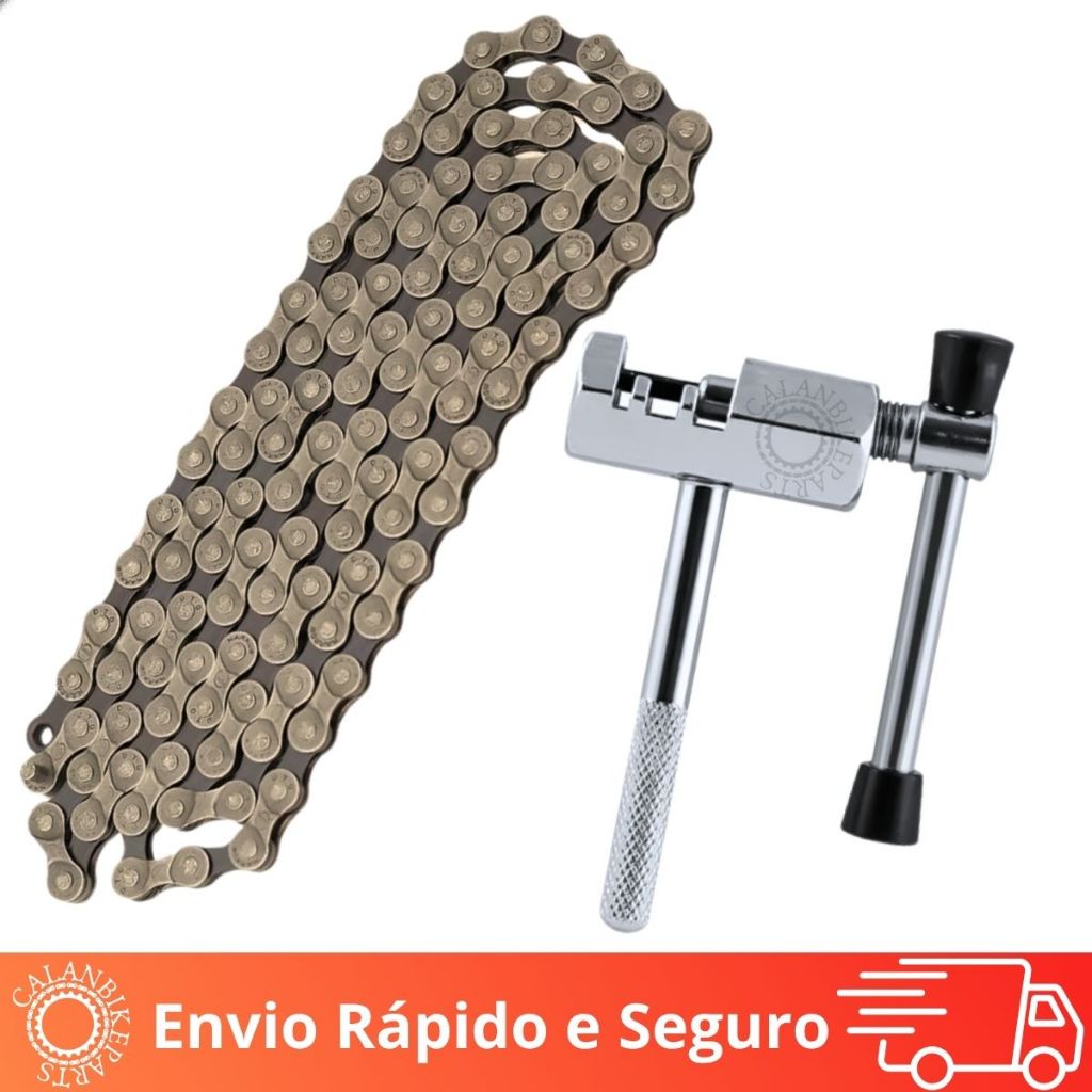 Kit Conjunto Extrator De Corrente + Corrente 21 Marchas Bicicleta Bike Relação