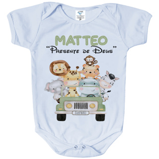Body de Bebê Personalizado Frases Safari Com Nome GB0454-1 em Oferta na Shopee