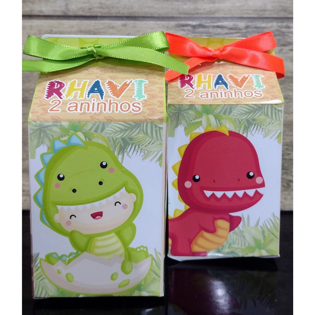 10 UNIDADES-Caixa Milk personalizada Dino Baby - kit caixinhas milk (QUALQUER TEMA)