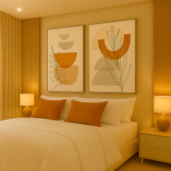 Kit 2 Quadros Decorativos 40x60 Abstrato Com Moldura Moderno Grande