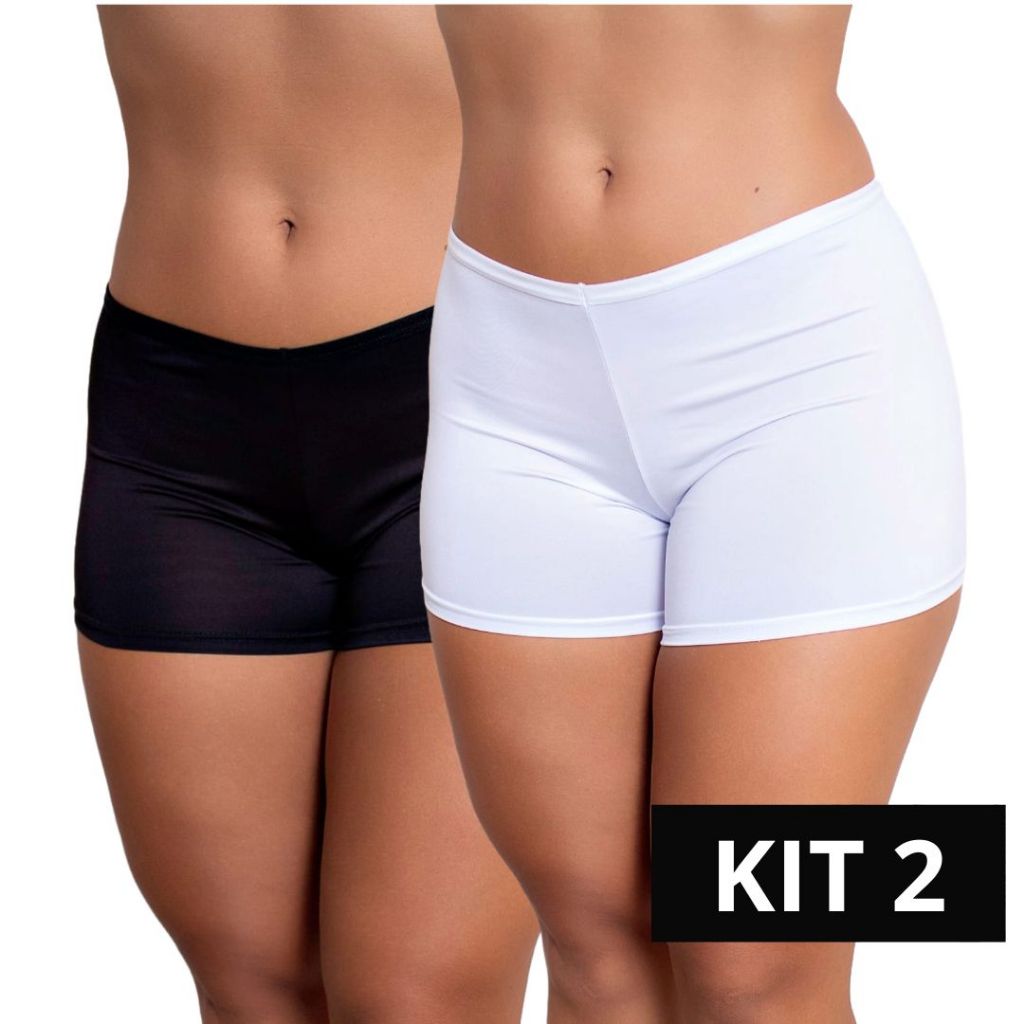 KIT 2 Short Microfibra Segunda Pele Curta  Elasticidade e Proteção, Evita Transparência Atrito balé em Oferta na Shopee