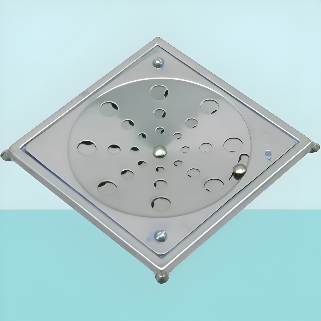 Ralo Quadrado Inox Grelha Giratoria Com Caixilho Banheiro Area Serviço Aço Anti Odor