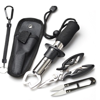 Alicate de pesca conjunto de 5 peças, clipe de peixe, alicate de pesca multifuncional de 5 peças em Oferta na Shopee