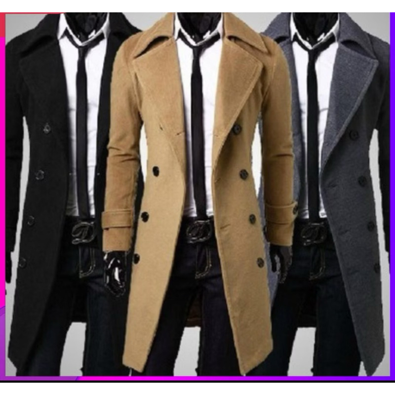 Sobretudo Slim Fit de lã batida Casaco Masculino Feminino Unissex Importado à pronta entrega