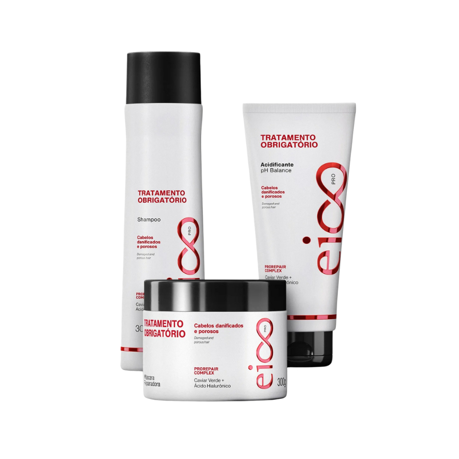 Kit Especial Eico Pro Tratamento Obrigatório Acidificante Pós Química Shampoo Máscara Acidificante 190ml - Beauty