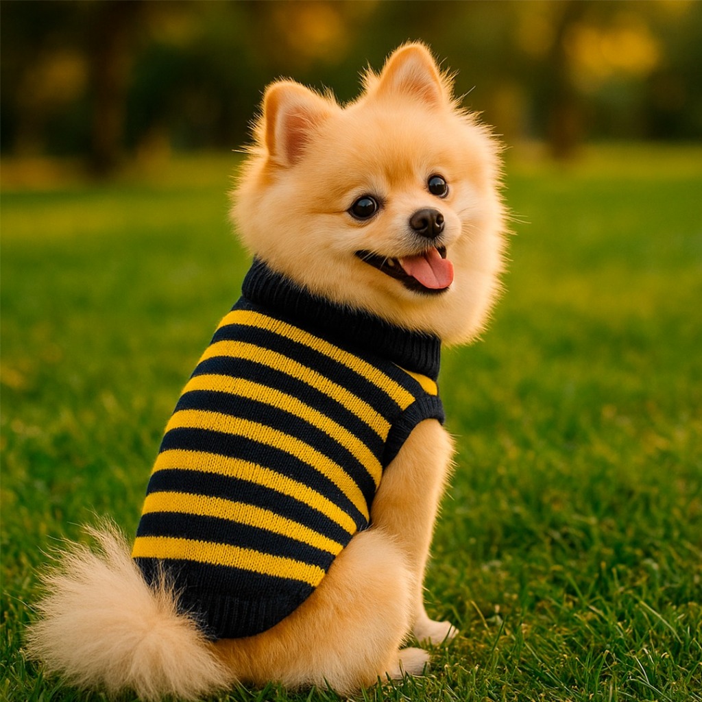 Roupa para Cachorro Roupinha de Lã Sueter Listrado para Pet
