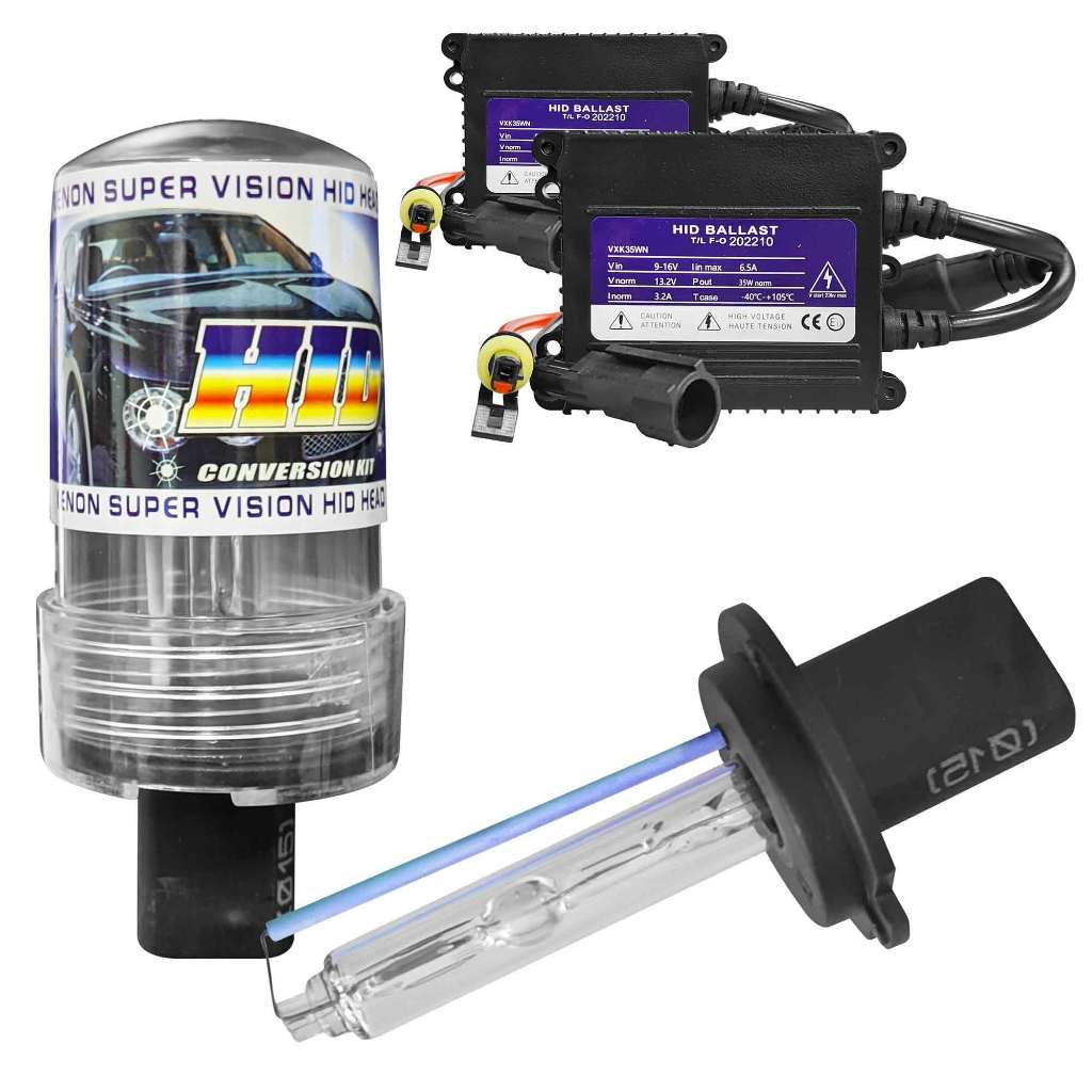 Kit Luz Farol LED Xenon 2 Lâmpadas e 2 Reatores (Encaixe e Cor customizável) 35W HID 6K 8K 10K 12K em Oferta na Shopee