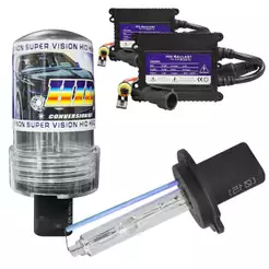Kit Luz Farol LED Xenon 2 Lâmpadas e 2 Reatores (Encaixe e Cor customizável) 35W HID 6K 8K 10K 12K