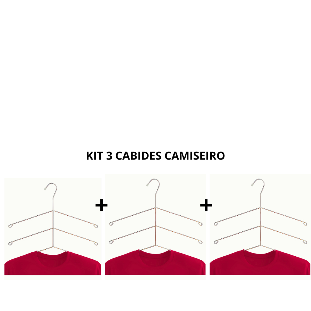 KIT 3 Cabide Camiseiro Triplo Exclusivo em Oferta na Shopee