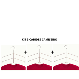 KIT 3 Cabide Camiseiro Triplo Exclusivo em Oferta na Shopee