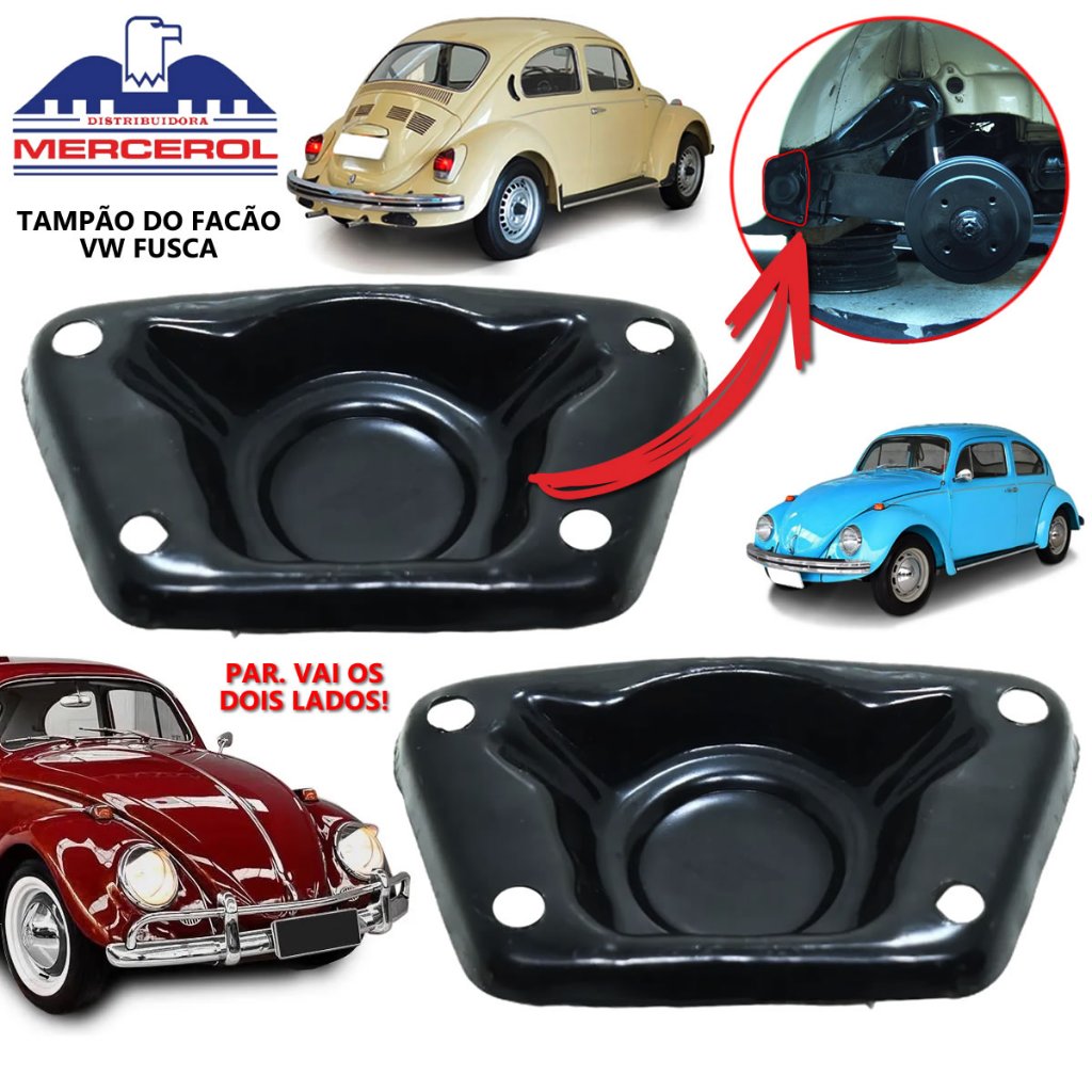 Tampa Mancal Traseiro Facão Fusca Sedam Qualidade Superior Chapa Metal Grossa Tipo Original Novo Par