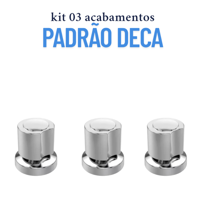 Kit 03 Acabamento De Registro 1/2 3/4 e 1" C-40 Abs Padrão Deca Cromado Luxo em Oferta na Shopee