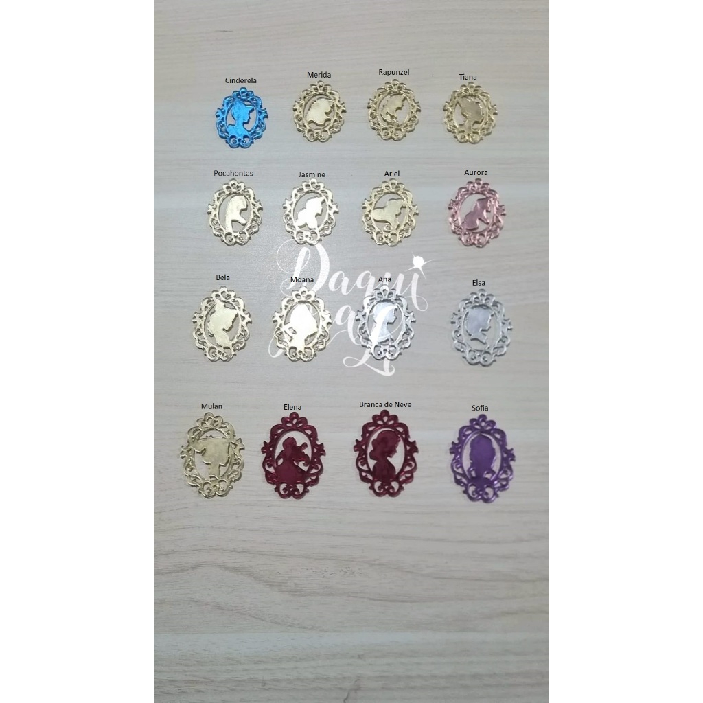 Aplique Disney Espelhado Princesas Disney 5cm - Para personalizados, lembrancinhas, artesanato em geral (2 Peças)