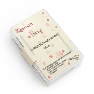 Alfinete Cabeça de Vidro Caixinha c/ 100un Kasmaq em Oferta na Shopee